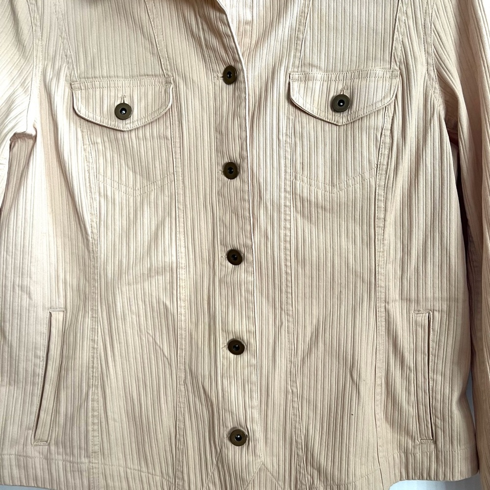 Coldwater Creek Jacket Blazer Women’s Size 10 Beige Button GUC - Picture 3 of 9